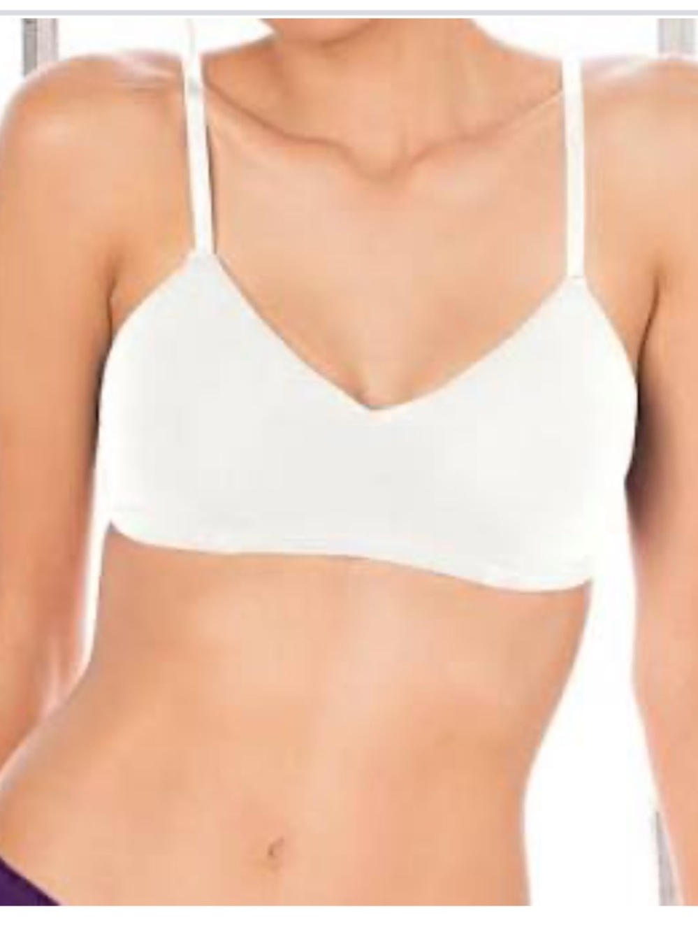 Blue Canoe White Cotton Bralette with Adjustable Straps Organic Sustainable. USA